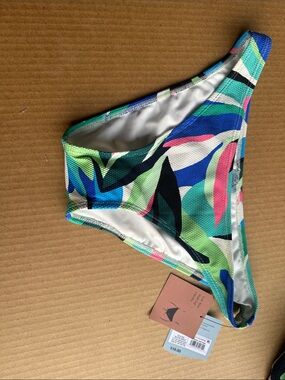 Shade & Shore Tropical Print Bikini Bottom — Blue, Green & Pink